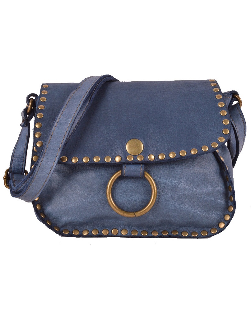 Gewassen Lederen schoudertas | 552802 (Donkerblauw)