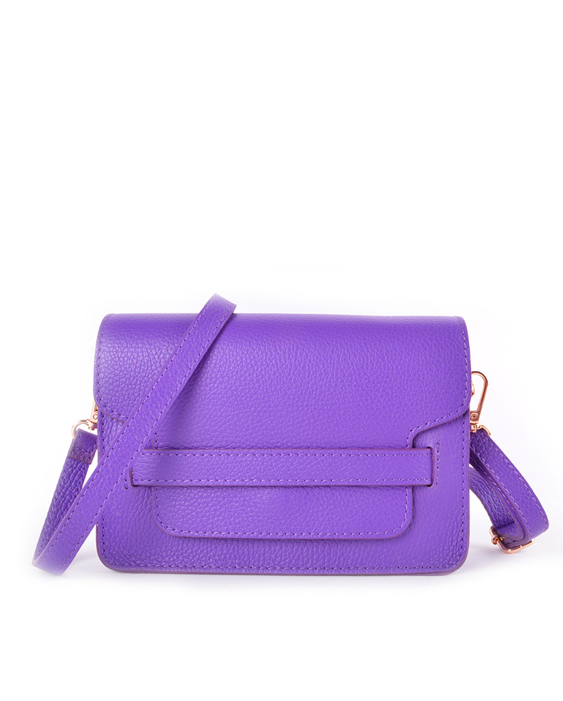 Lederen schoudertas | 552837 (Paars)