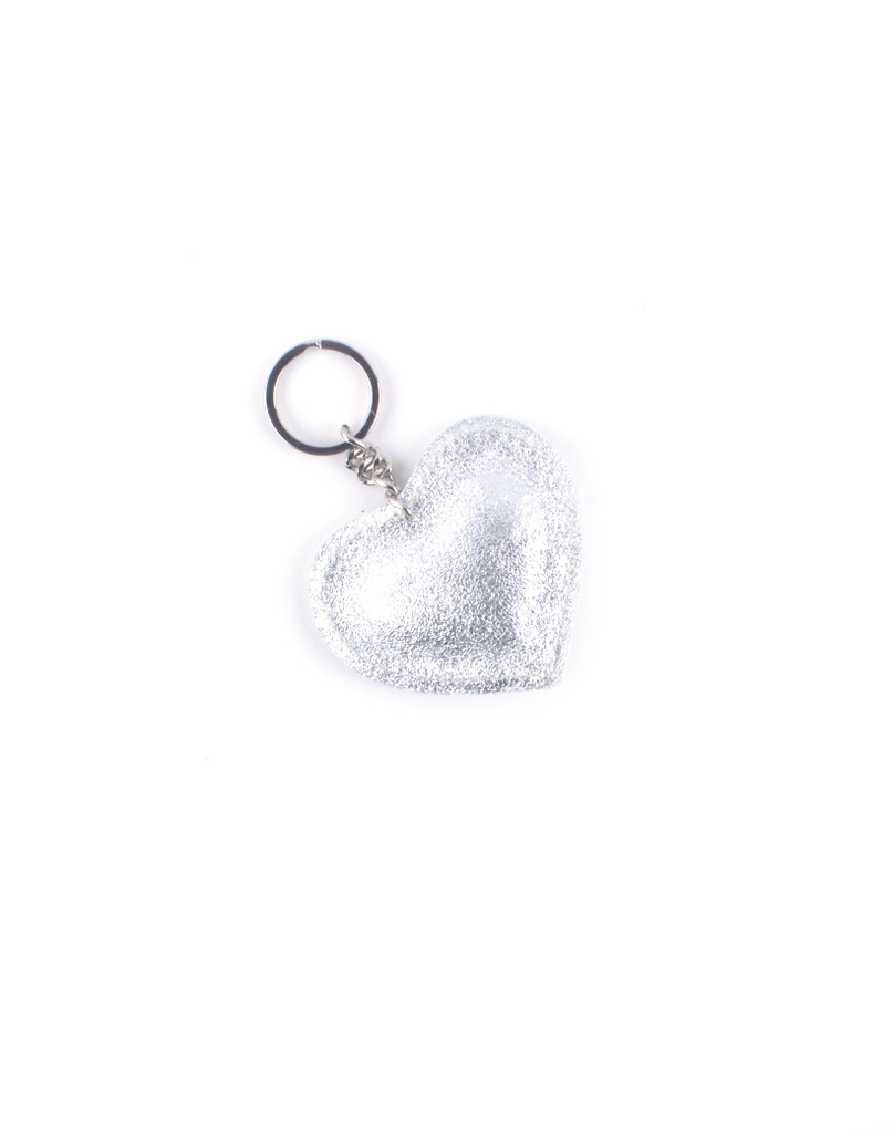 Lederen sleutelhanger | Metallic | Hart