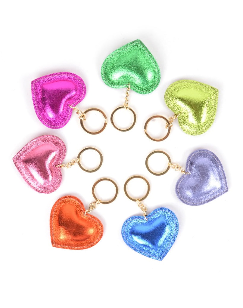 Lederen sleutelhanger | Metallic | Hart