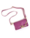 Lederen schoudertas met ring en ketting | 552832