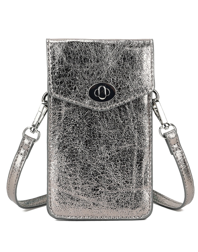 Kunstlederen metallic telefoontas | 40063