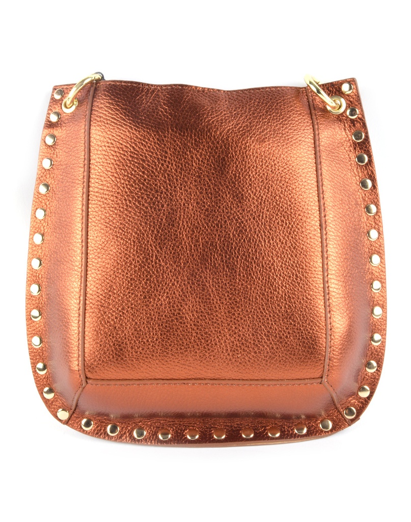 Lederen schoudertas Metallic | 9001301