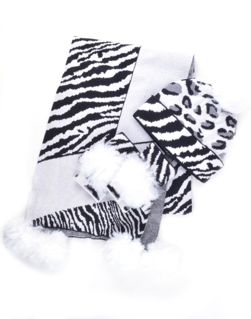 Sjaal + Muts + Handschoenen SET | 700047 (Wit)