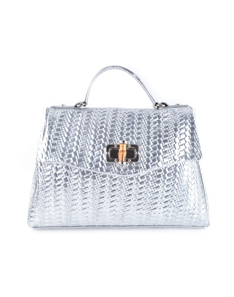 Lederen handtas metallic | 9001450