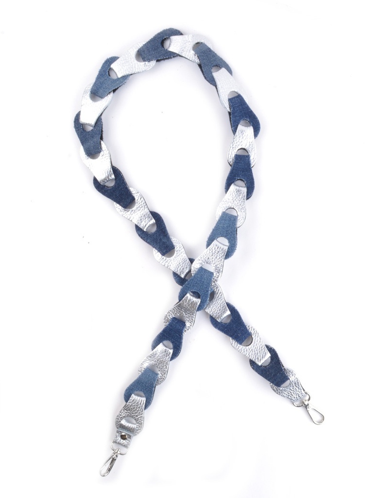 Schouderband gevlochten metallic Breed XL multikleuren | 5590902
