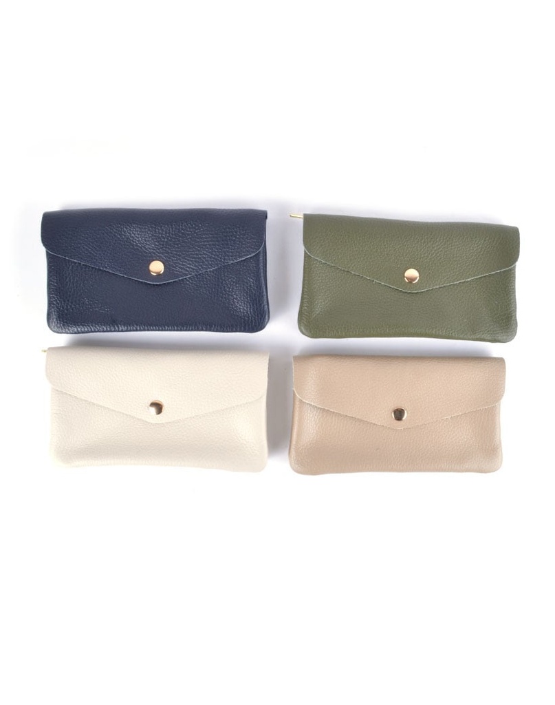 Lederen portemonnee | 552207 (Donkerblauw)