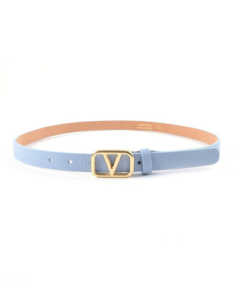 Lederen riem | 559121 (Lichtblauw)