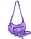 Leren metallic schoudertas | 552849