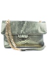Lederen schoudertas Snake metallic Groot | 552751
