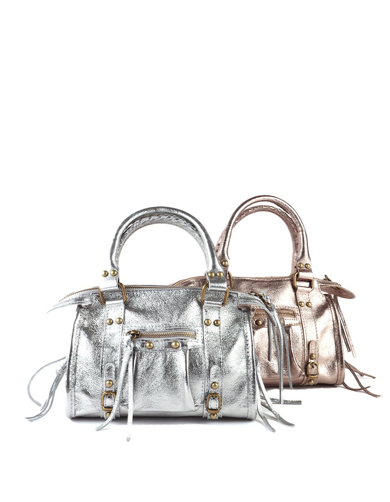 Lederen handtas | Metallic | 552928