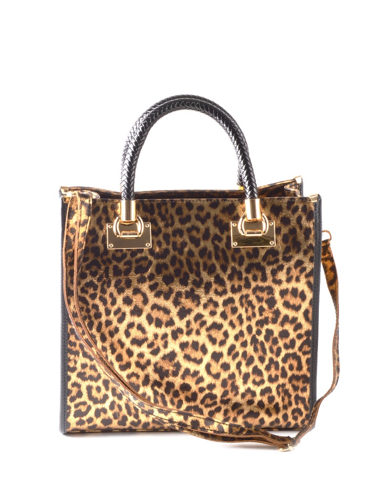 Lederen Handtas | Metallic  Panter| 552992