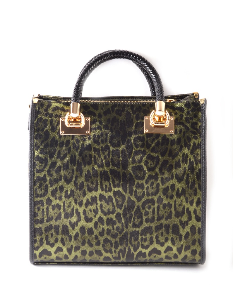 Lederen Handtas | Metallic  Panter| 552992 (Groen)