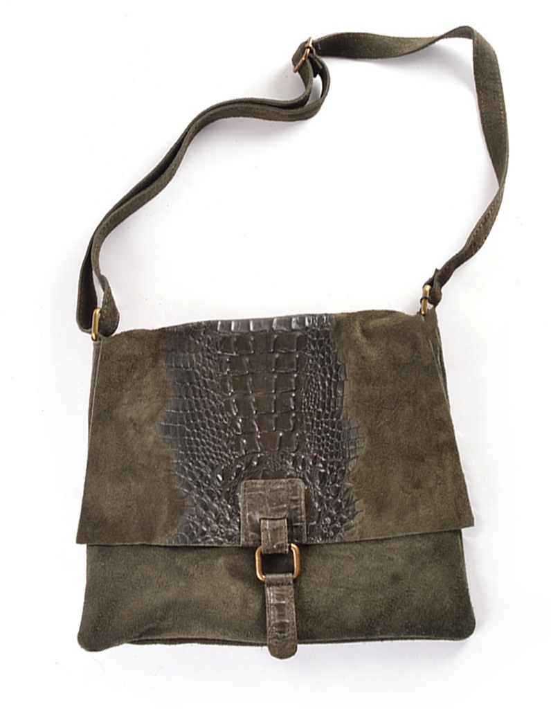 Suede kroko schoudertas | 552300