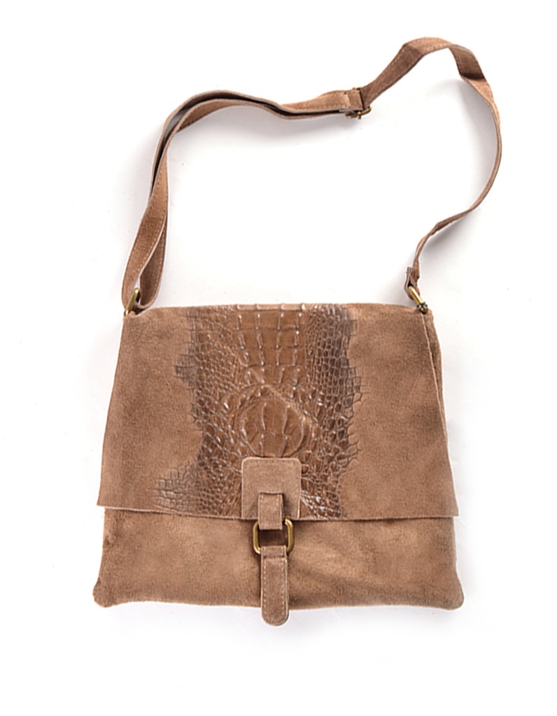 Suede kroko schoudertas | 552300