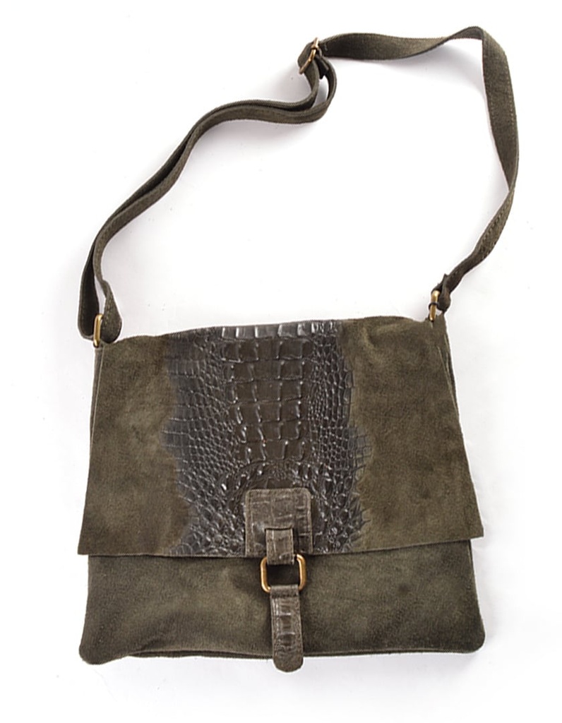 Suede kroko schoudertas | 552300