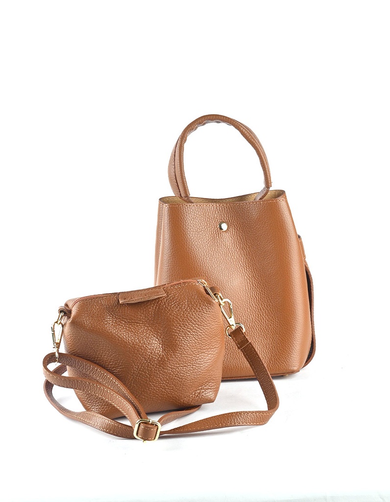 Lederen handtas | 552301 (Zwart)