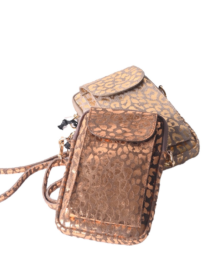 Nubuck telefoontasje | Metallic | 5527922