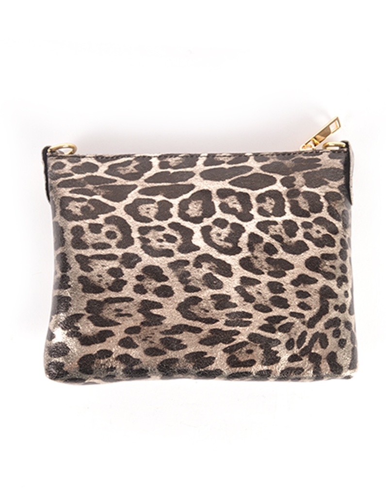 Lederen Panter Metallic Clutch | 5529731