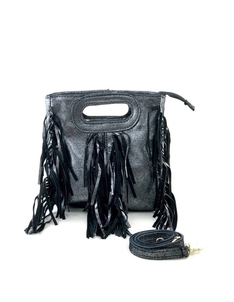 Lederen Handtas | 552382 (Zwart)