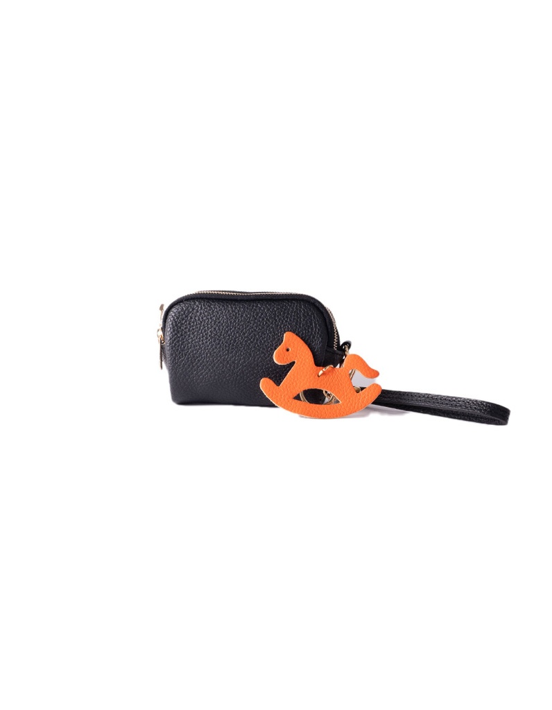 Lederen etui met sleutelhanger | 23160 (Zwart)