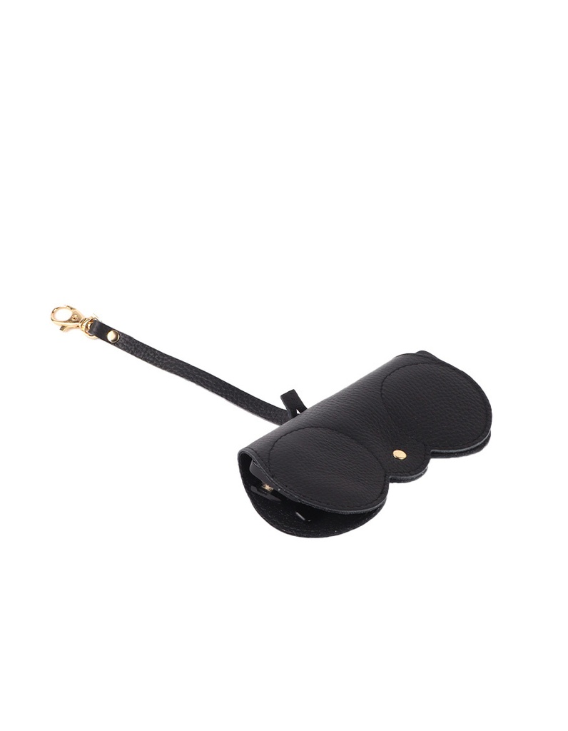 Lederen zonnebril case/pouch | 559049 (Zwart)