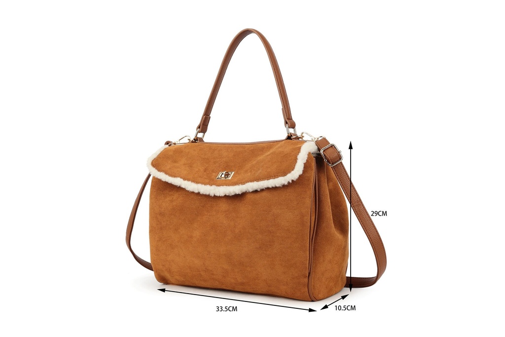 Kunst suede handtas | 70129 (Zwart)