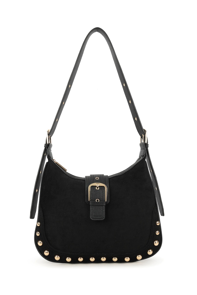 Kunst suede schoudertas | 70131 (Zwart)
