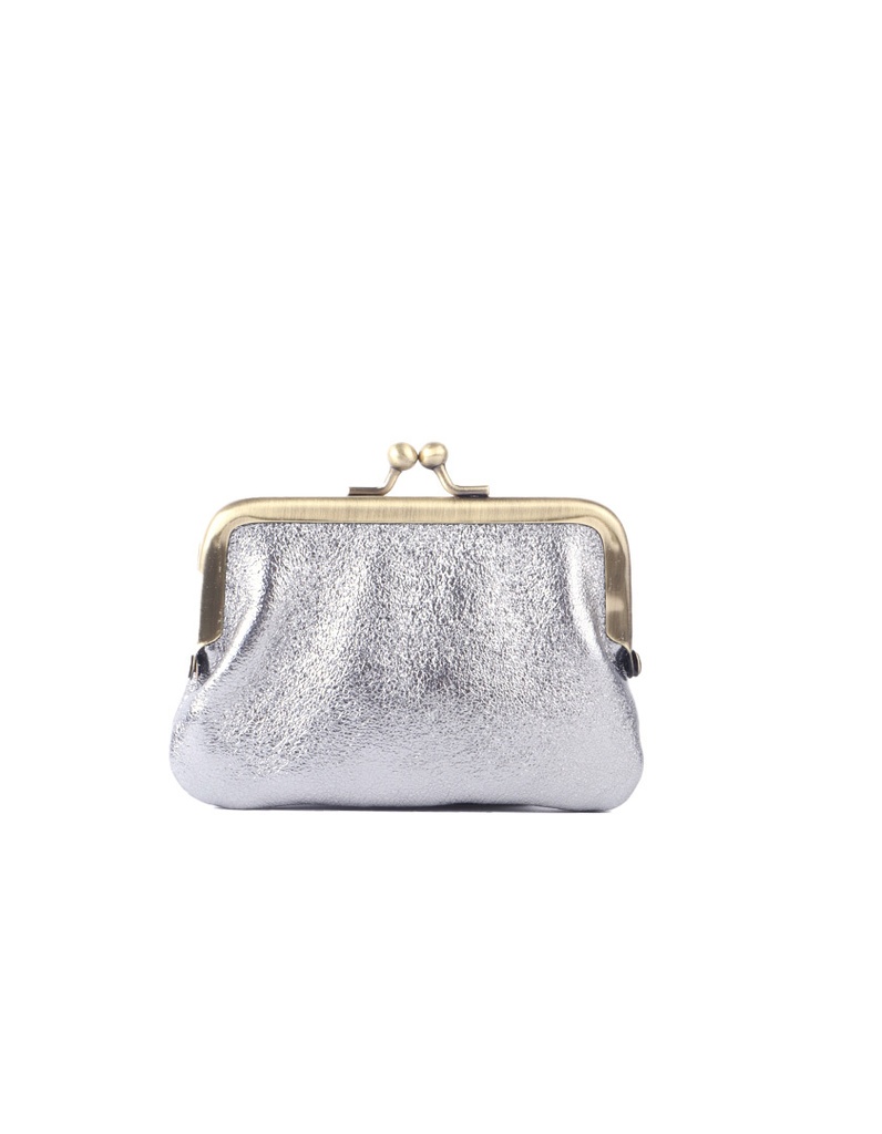 Lederen knip portemonnee metallic | 559040