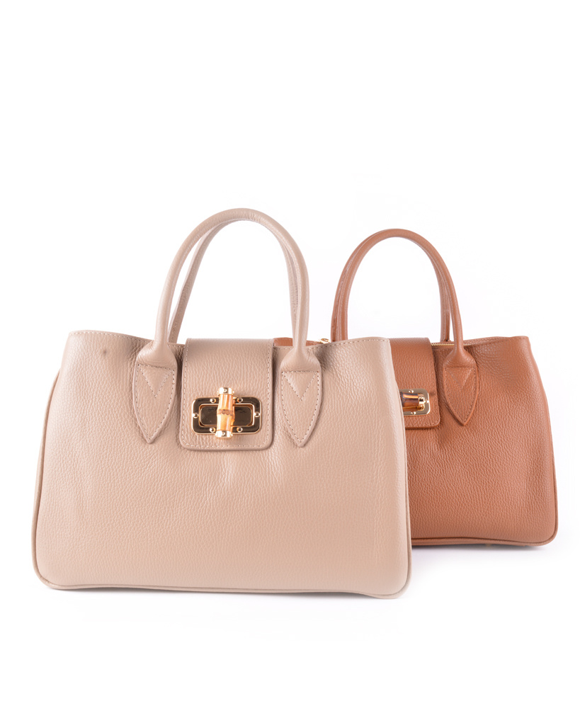 Lederen handtas | Effen | 552833