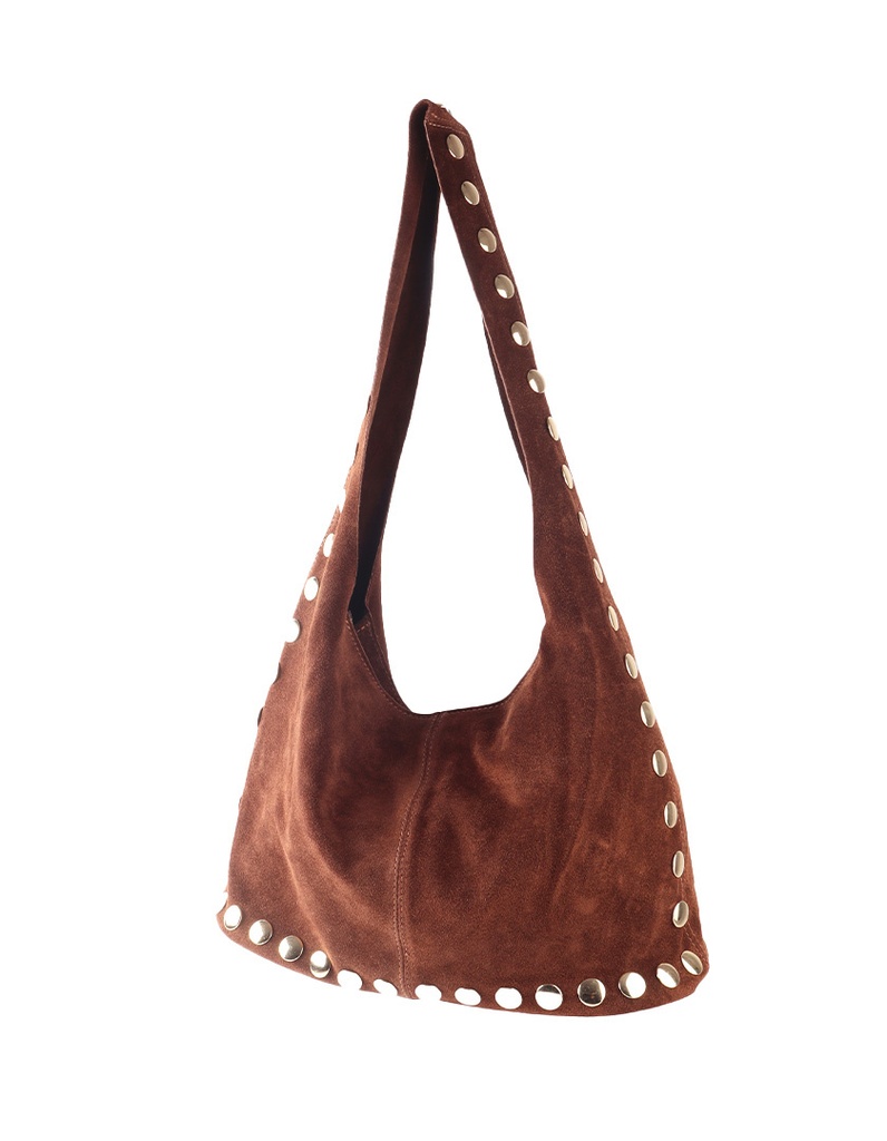 Lederen schoudertas | Suède | 552482
