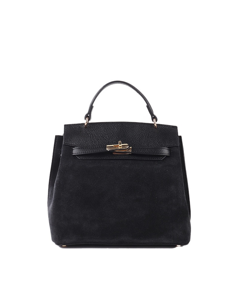 Suede handtas | 552493 (Zwart)
