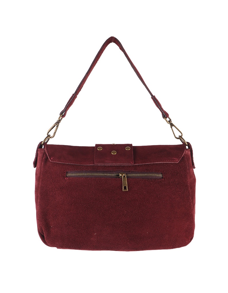 Lederen schoudertas | Suède | 552495 (Cognac)