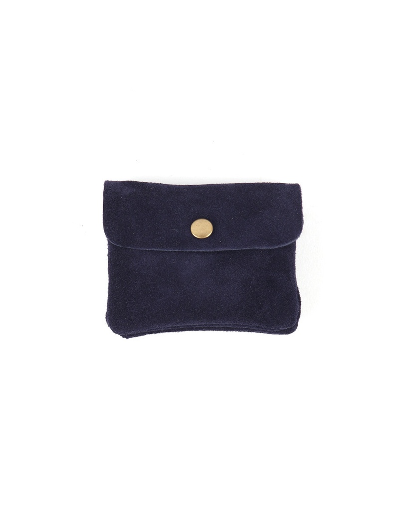 Lederen portemonnee | Suede | 559145 (Donkerblauw)