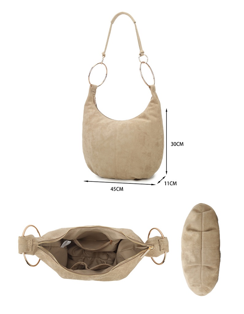 Kunstlederen suede schoudetas| 40093 (Zwart)