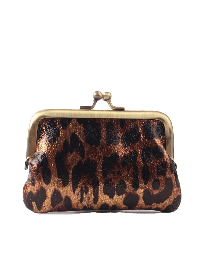 Lederen knip portemonnee metallic | Panter|  559040