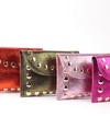 Lederen portemonnee | Metallic met studs | 559062