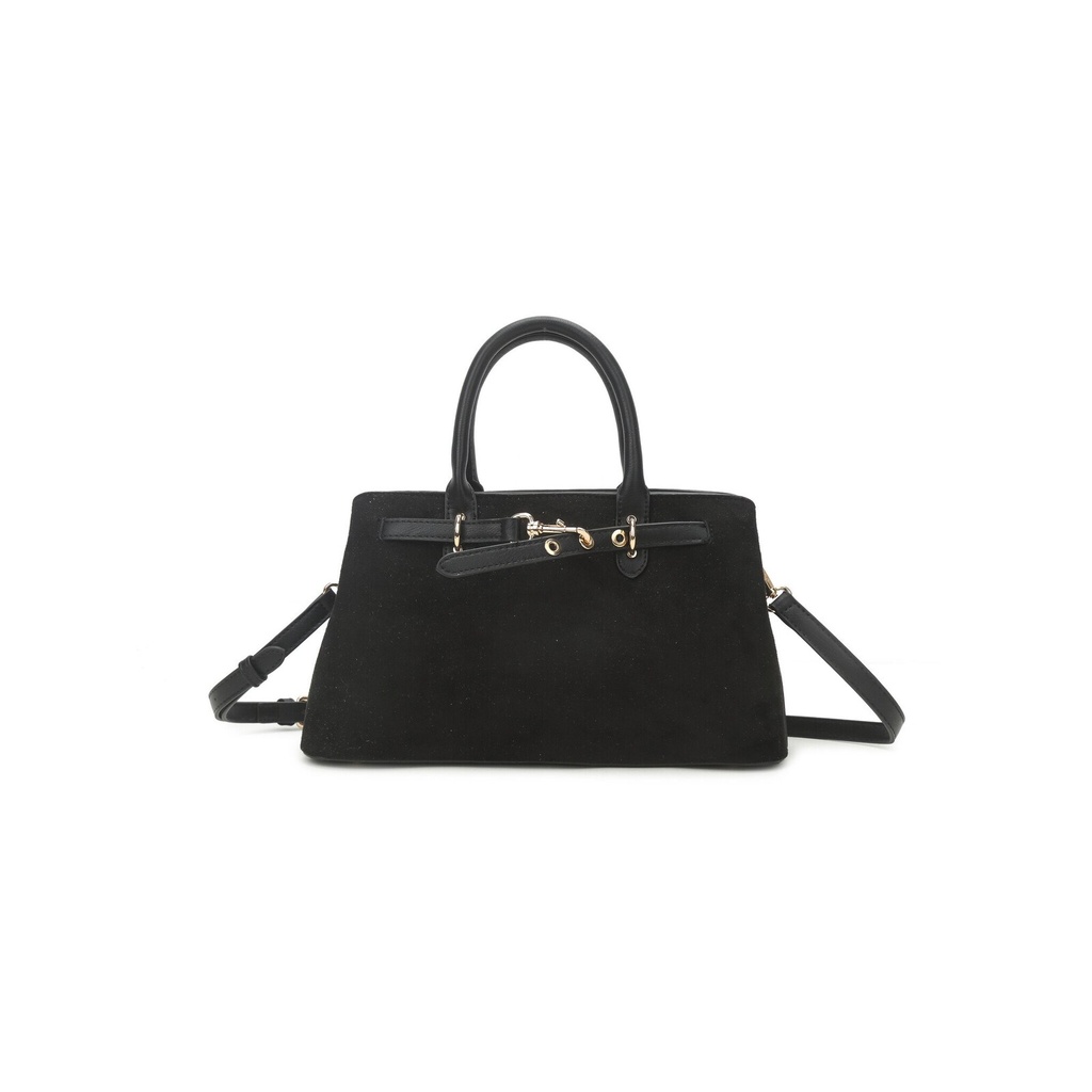 Kunstlederen suede handtas| 80168 (Zwart)