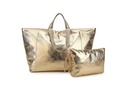 Kunstlederen handtas met binnentas | Metallic | 88050