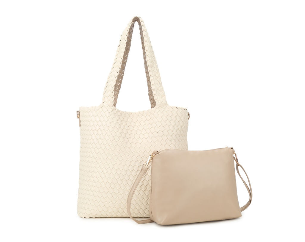 Kunstlederen shopper | Gevlochten | 80161