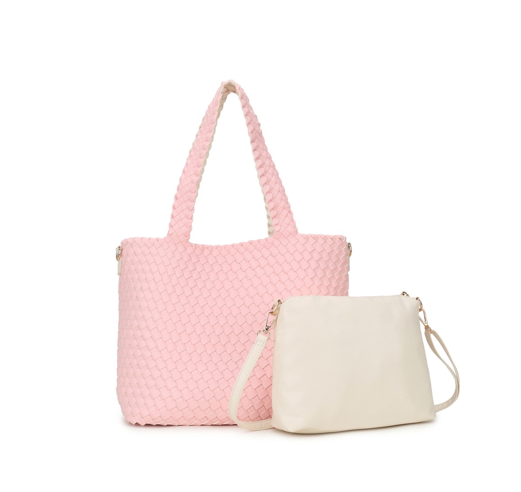 Kunstlederen shopper | Gevlochten|80161