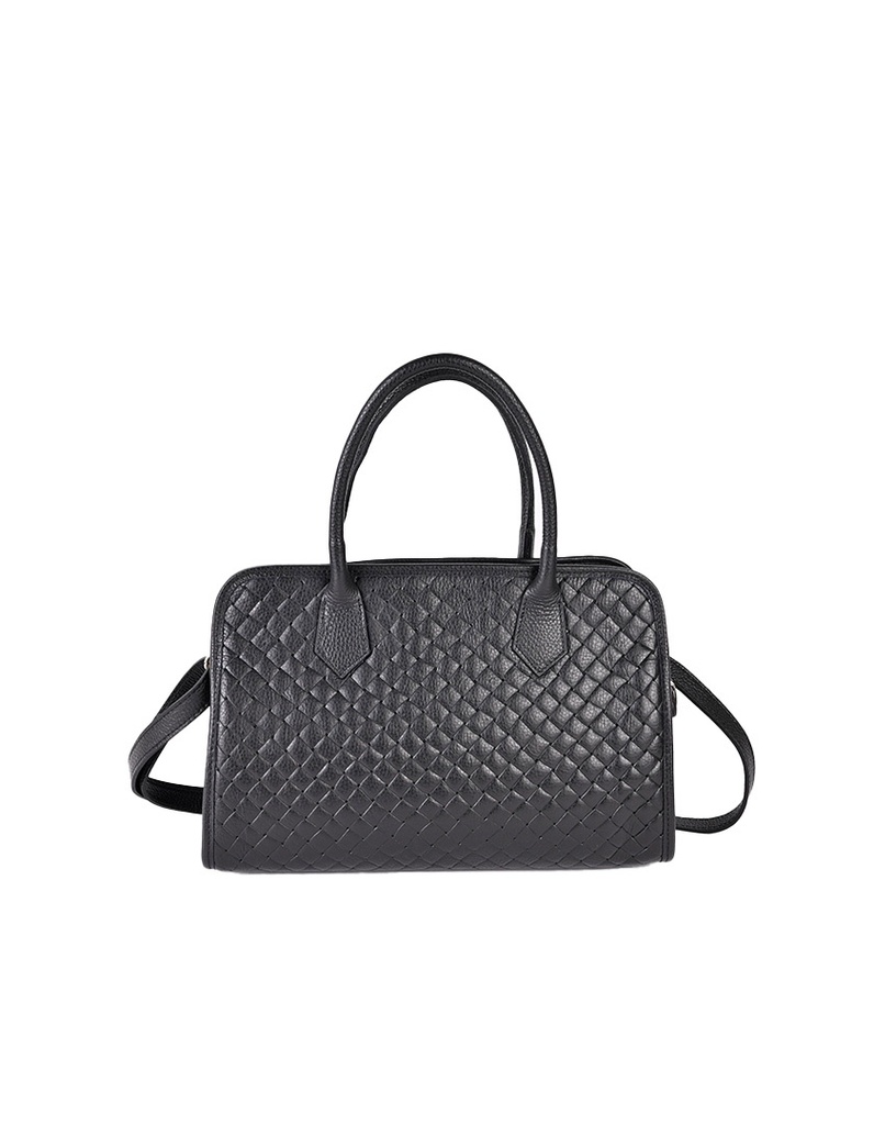 Lederen handtas | 552390 (Zwart)