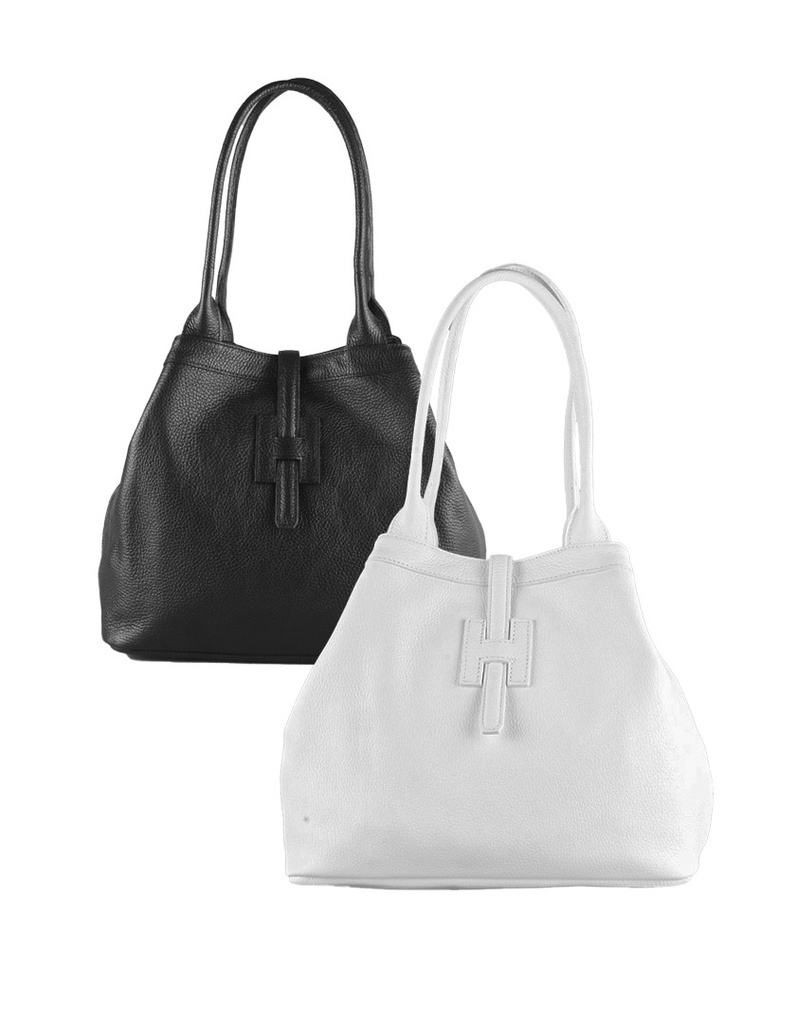 Lederen handtas | 552373 (Zwart)