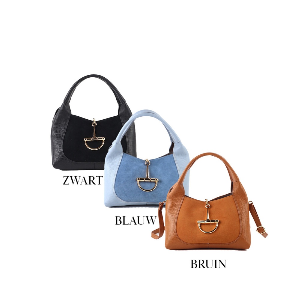 Lederen handtas | 552545 (Zwart)