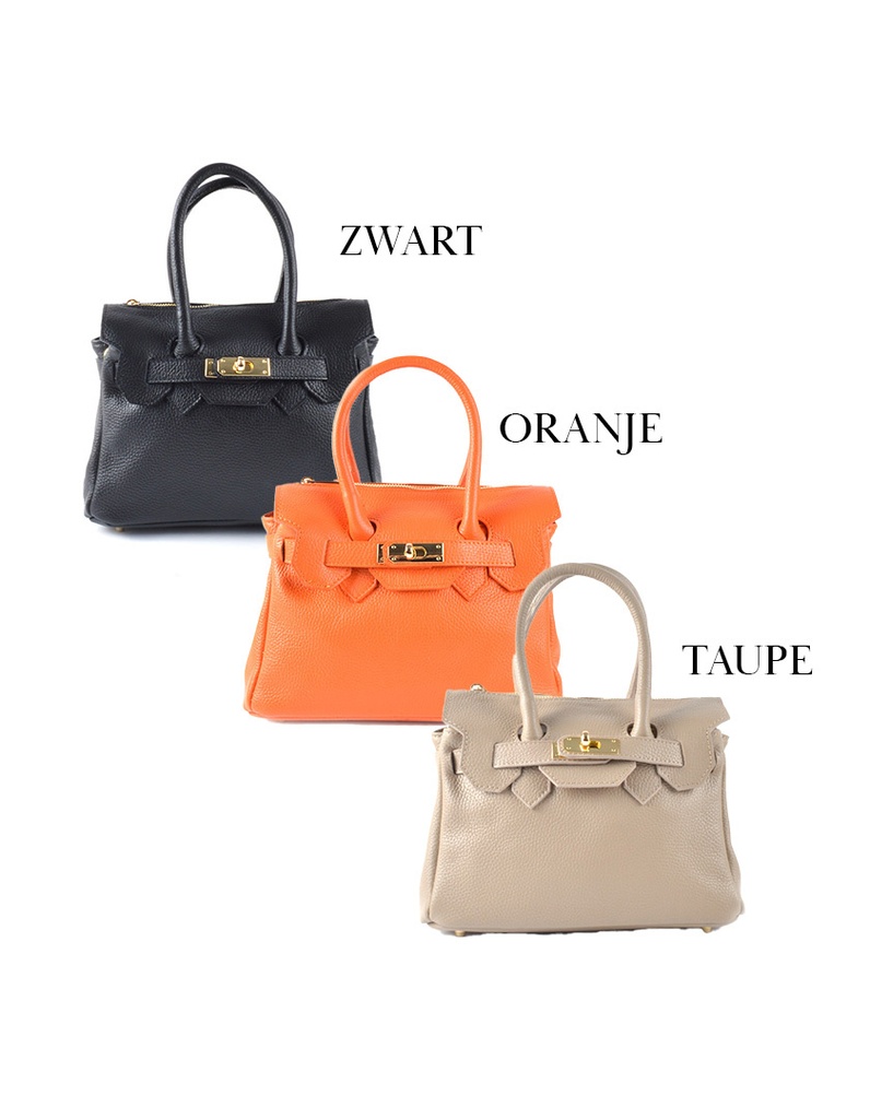 Lederen handtas |552560 (Zwart)