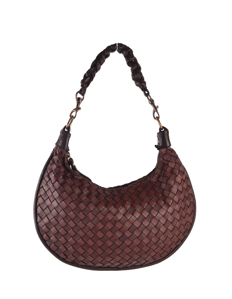 Lederen handtas | 552570 (Koffie)