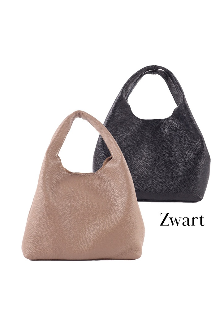 Lederen handtas | 552411 (Zwart)