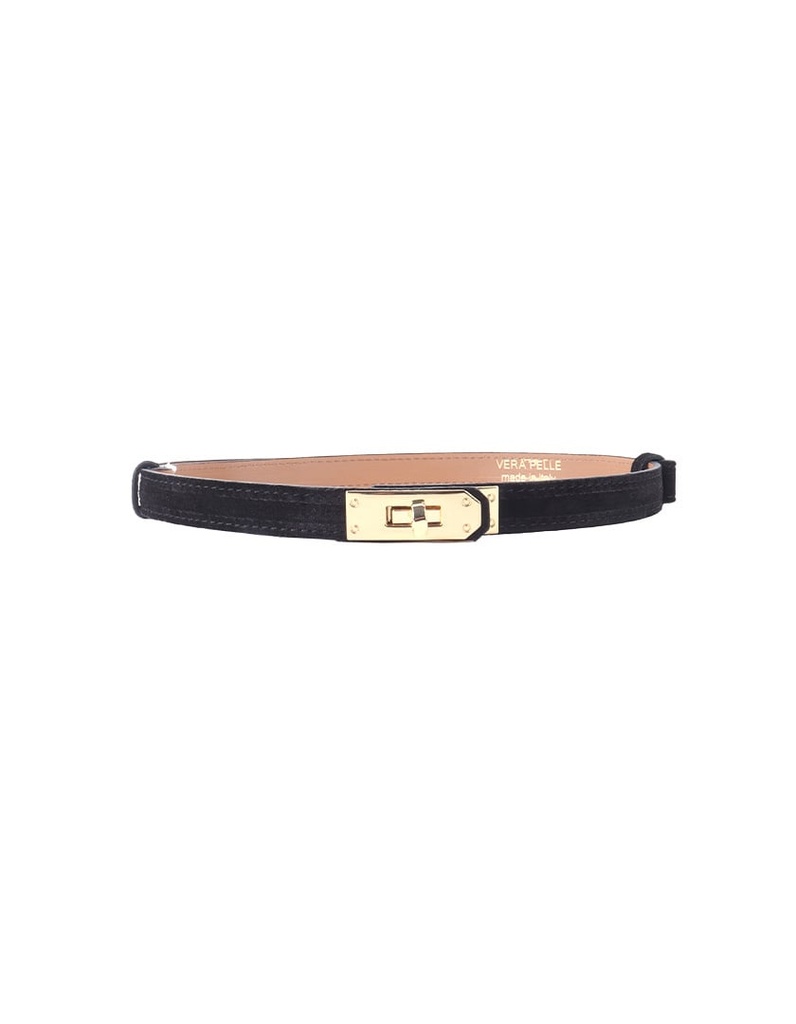 Lederen suede riem | Suede | 559143 (Zwart)