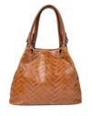 Lederen handtas | grote zigzag | 552740