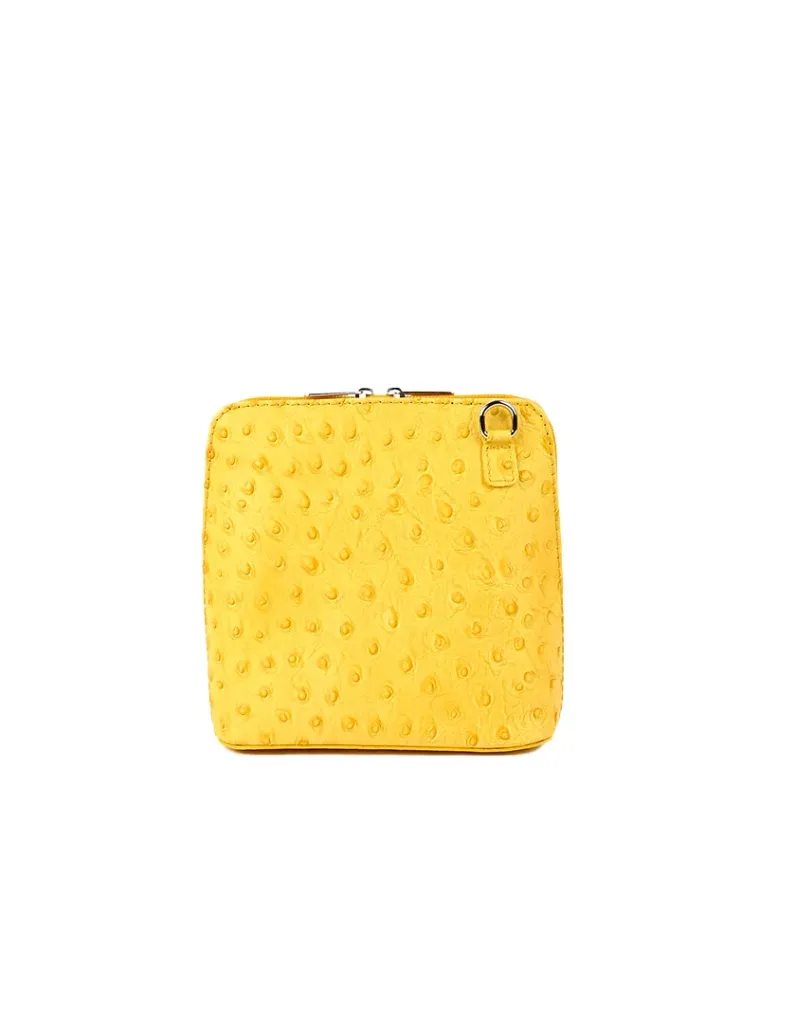 Lederen schoudertasje | Struisvogeldesign | 900086